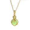 Women's Titanium Steel Cross Chain Necklace With Geometric Pattern And Mixed Gemstone Inlay Light Luxury Style