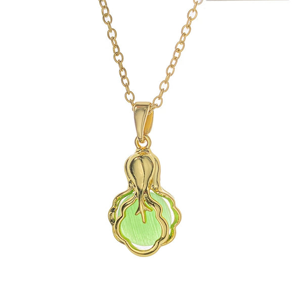 Women's Titanium Steel Cross Chain Necklace With Geometric Pattern And Mixed Gemstone Inlay Light Luxury Style