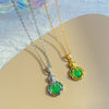 Women's Titanium Steel Cross Chain Necklace With Geometric Pattern And Mixed Gemstone Inlay Light Luxury Style