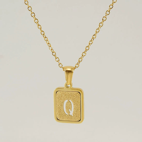 Women's 316L Stainless Steel Cross Chain Necklace With Hollow Letter Pendant