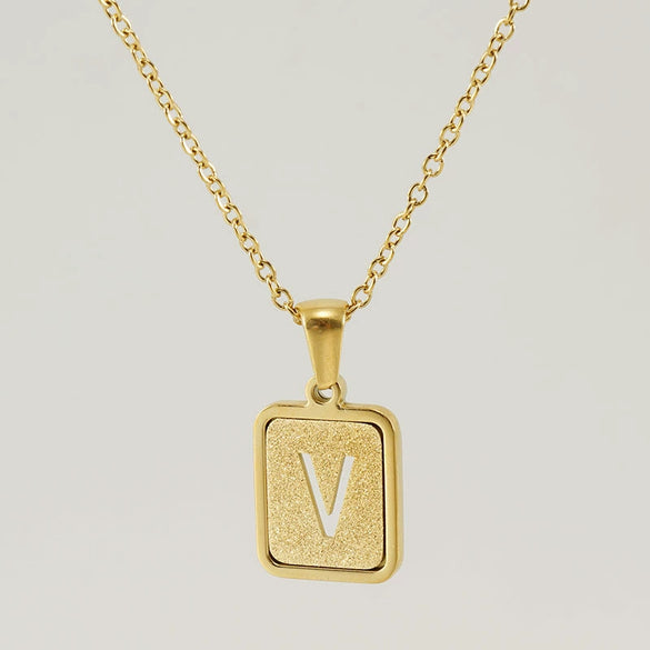 Women's 316L Stainless Steel Cross Chain Necklace With Hollow Letter Pendant