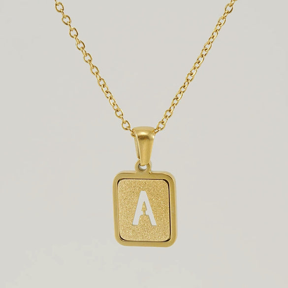 Women's 316L Stainless Steel Cross Chain Necklace With Hollow Letter Pendant