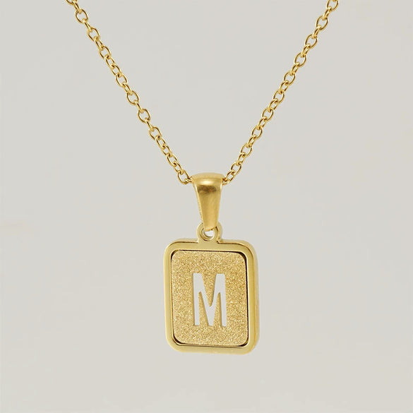 Women's 316L Stainless Steel Cross Chain Necklace With Hollow Letter Pendant