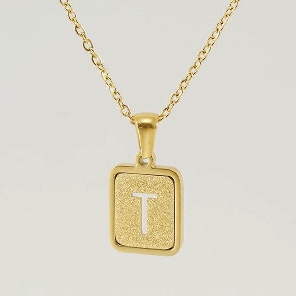 Women's 316L Stainless Steel Cross Chain Necklace With Hollow Letter Pendant