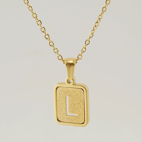 Women's 316L Stainless Steel Cross Chain Necklace With Hollow Letter Pendant
