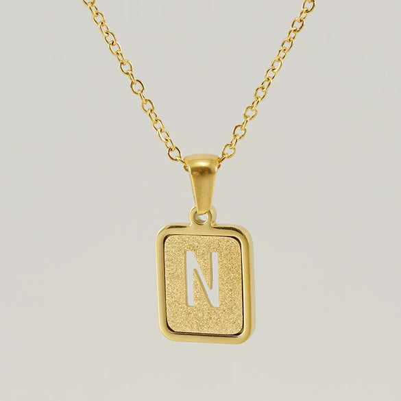 Women's 316L Stainless Steel Cross Chain Necklace With Hollow Letter Pendant
