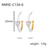 Women's Titanium Steel Cshaped Heart Zircon Earrings Electroplated Fashionable Niche Versatile Highend