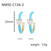 Women's Titanium Steel Cshaped Heart Zircon Earrings Electroplated Fashionable Niche Versatile Highend