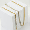 Women's 316L Stainless Steel Cuban Chain Diamond Geometric Fashion Necklace And Bracelet