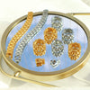 Women's 316L Stainless Steel Cuban Chain Watch Strap Chain Bracelet Ring Set With Stars Sun And Moon Clouds Universe Pattern Goldplated
