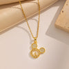 Women's Titanium Steel Cute Hollow Mouse Head Fashion Cartoon Character Ochain Necklace With Electroplating