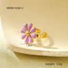 Women's Titanium Steel Daisy Flower Ring Light Luxury Style Electroplating Nonfading