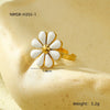 Women's Titanium Steel Daisy Flower Ring Light Luxury Style Electroplating Nonfading
