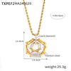 Women's Titanium Steel Diamond Pendant Twist Woven Chain Necklace Jewelry Set With Pillar Stitching And Gold Plated Electroplating