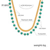 Women's Titanium Steel Double Layer Geometric Design Clavicle Necklace With Gold Inlaid Snake Bone Chain