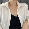 Women's Titanium Steel Double Square Hip Hop Geometric Clavicle Chain Pendant Necklace