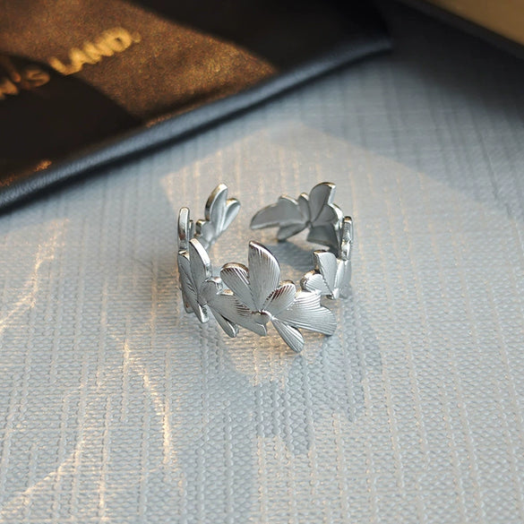 Women's Titanium Steel Dragonfly Ring Fashion Highend Light Luxury Electroplating Design