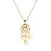 Women's Titanium Steel Dream Catcher Necklace With Mixed Gem Inlay And Geometric Pattern