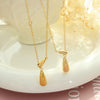 Women's 316L Stainless Steel Drop Shape Pendant Sliding Tassel Necklace Electroplated 18K Gold