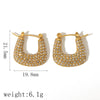 Women's Titanium Steel Earrings With Diamond And Ushape Geometric Design Light Luxury Style