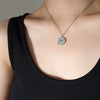 Women's Titanium Steel Electroplated Geometric Round Compass Necklace