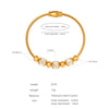 Women's 316L Stainless Steel Electroplated Heart And Geometric Pendant Bracelet New Retro Style