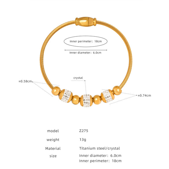 Women's 316L Stainless Steel Electroplated Heart And Geometric Pendant Bracelet New Retro Style