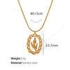 Women's 316L Stainless Steel Electroplated Oval Hollow Clavicle Chain With Coloured Glaze Heart And Flower Pendant Sweet Style