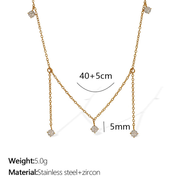 Women's 316L Stainless Steel Electroplating Fashion Niche Design Cold Clavicle Necklace