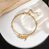 Women's Titanium Steel Electroplating Geometric Letters Numbers Text Roman Four Leaf Clover Bracelet