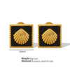 Women's 316L Stainless Steel Fanshaped And Dropshaped Retro Earrings With Electroplating Treatment Simple Style