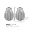 Women's 316L Stainless Steel Fanshaped And Dropshaped Retro Earrings With Electroplating Treatment Simple Style