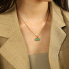 Women's 316L Stainless Steel Fashion Ite Natural Stone Necklace With Electroplating