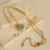 Women's 316L Stainless Steel Fashion Ite Natural Stone Necklace With Electroplating