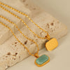 Women's 316L Stainless Steel Fashion Ite Natural Stone Necklace With Electroplating