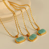 Women's 316L Stainless Steel Fashion Ite Natural Stone Necklace With Electroplating