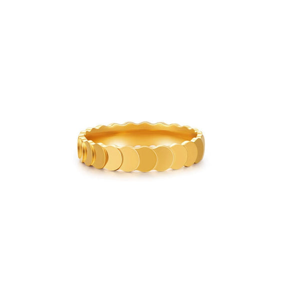 Women's Titanium Steel Fish Scale Ring With Wave Pattern And Electroplated Design Fashion Sparkling Jewelry