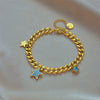 Women's Titanium Steel Fivepointed Star Retro Simple Allmatch Electroplated Bracelet