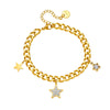 Women's Titanium Steel Fivepointed Star Retro Simple Allmatch Electroplated Bracelet
