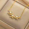 Women's Titanium Steel Flower Pendant Necklace With Electroplating