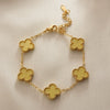 Women's Titanium Steel Four Leaf Clover Bracelet With Electroplated Flower Design Light Luxury Jewelry Gift