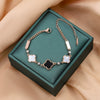 Women's Titanium Steel Four Leaf Clover Bracelet With Electroplating Treatment