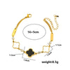 Women's Titanium Steel Four Leaf Clover Bracelet With Electroplating Treatment