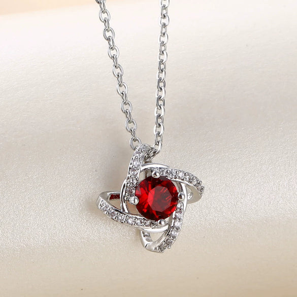 Women's Titanium Steel Four Leaf Clover Necklace With Micro Inlaid Zircon Pendant Simple O Chain Jewelry