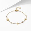 Women's Titanium Steel Fourleaf Clover Bracelet With Electroplating And Letters Numbers Text Design