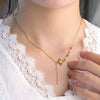 Women's Titanium Steel Fourleaf Clover Flower Tassel Necklace With Electroplating And O Word Chain