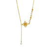 Women's Titanium Steel Fourleaf Clover Flower Tassel Necklace With Electroplating And O Word Chain