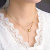 Women's Titanium Steel Fourleaf Clover Flower Tassel Necklace With Electroplating And O Word Chain