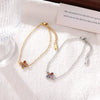 Women's Titanium Steel Fourleaf Clover Geometric Light Luxury Exquisite Electroplated Bracelet Jewelry