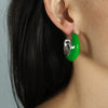 Women's 316L Stainless Steel French Retro Style Earrings With Geometric Ushaped And Dropshaped Patterns And Dripping Oil Design